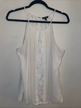 Express Ivory Lace-Front Halter Cami